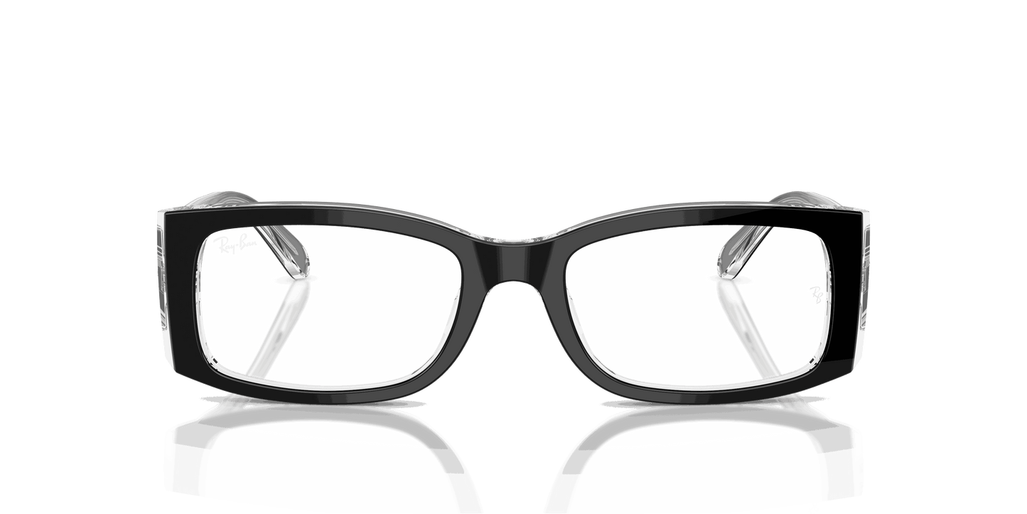 [Clear Lenses, Polished Black On Transparent Frame]