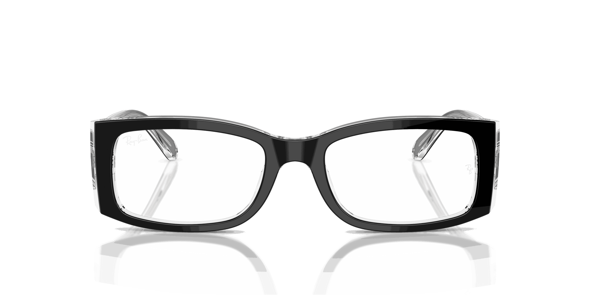 [Clear Lenses, Polished Black On Transparent Frame]