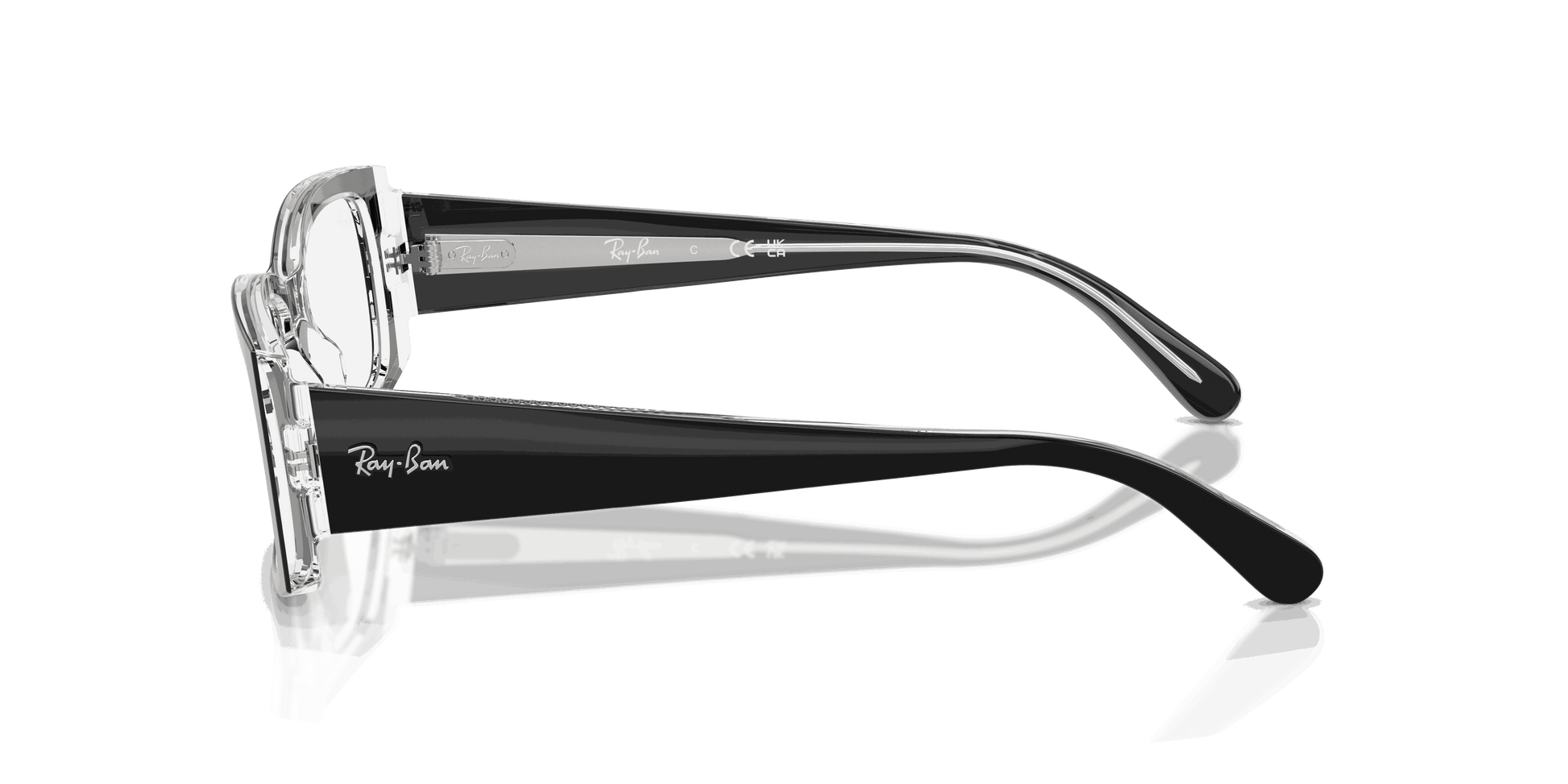 [Clear Lenses, Polished Black On Transparent Frame]