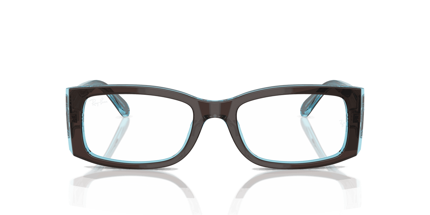 [Clear Lenses, Polished Brown On Transparent Blue Frame]
