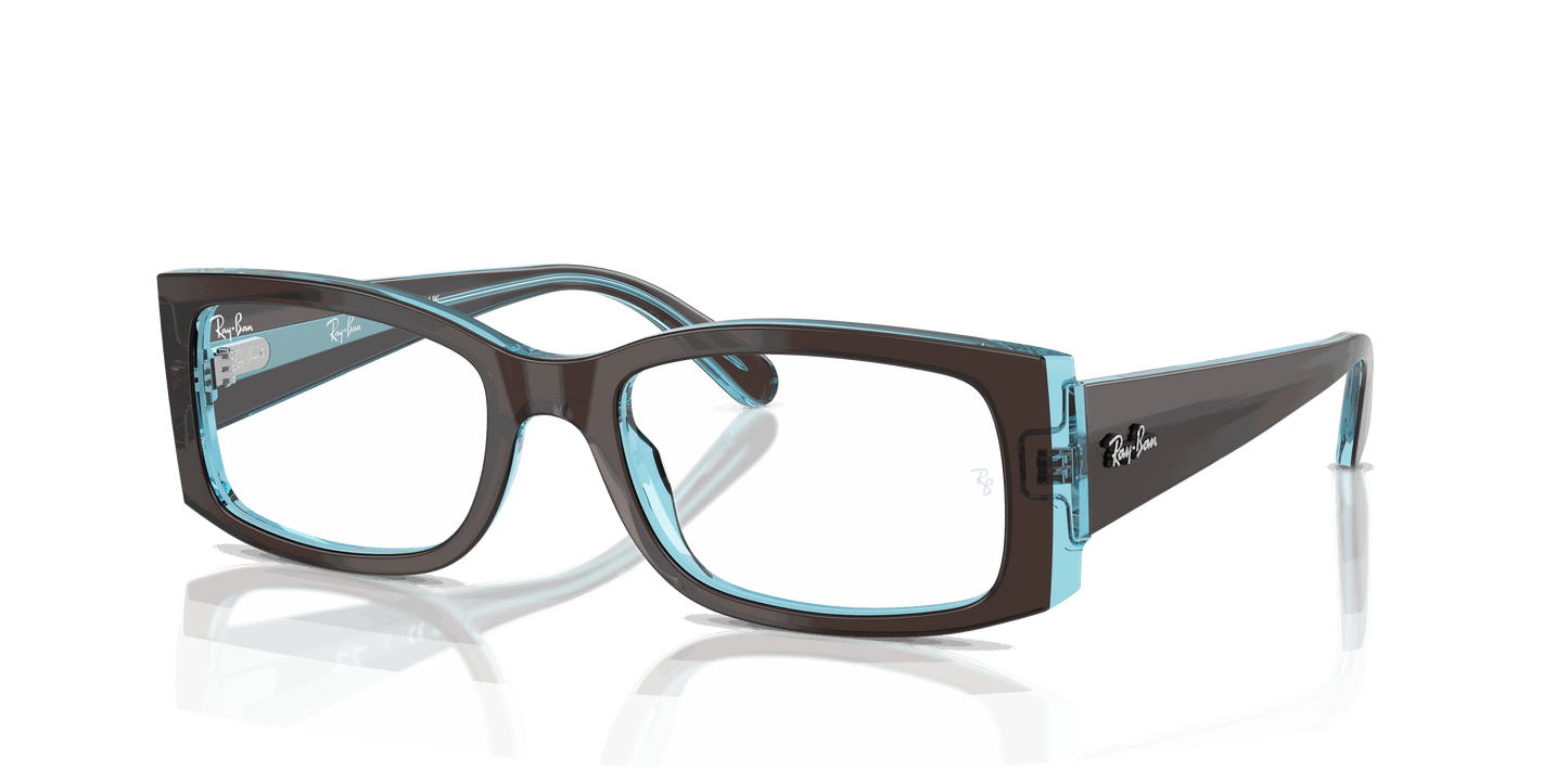 [Clear Lenses, Polished Brown On Transparent Blue Frame]