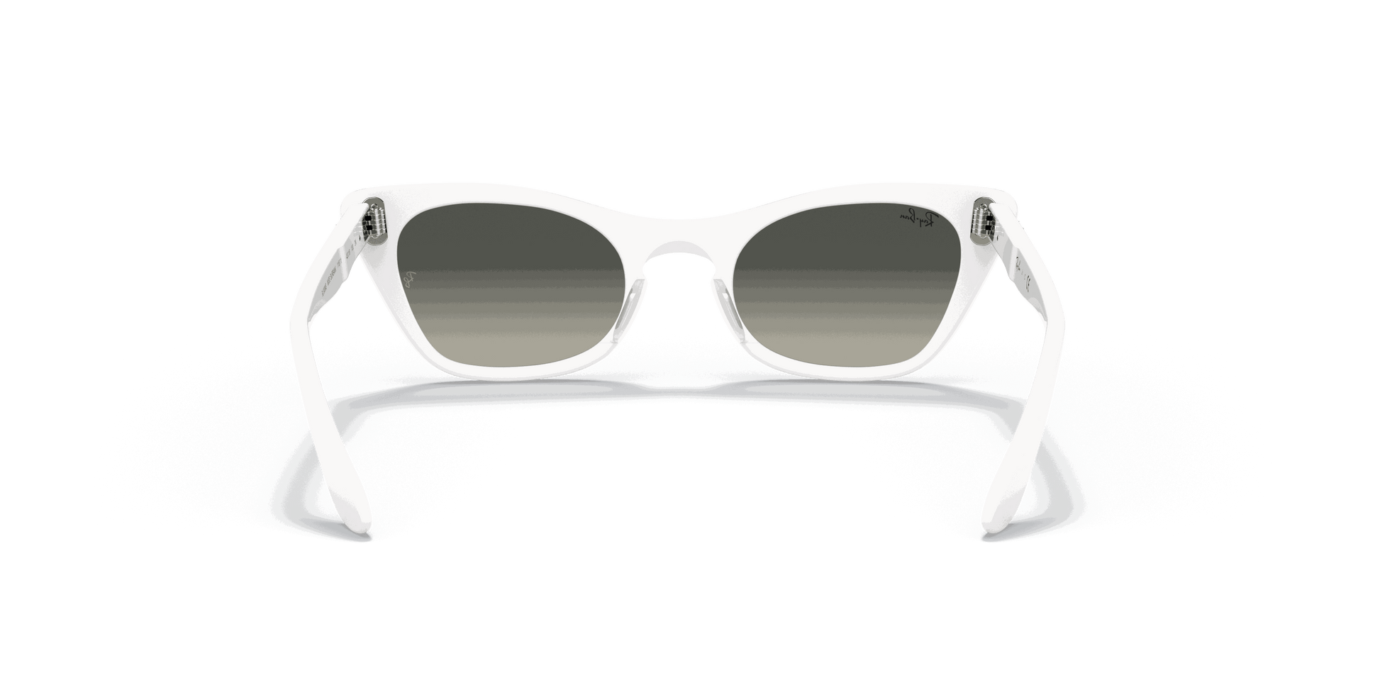 [Grey Gradient Lenses, Polished White Frame]