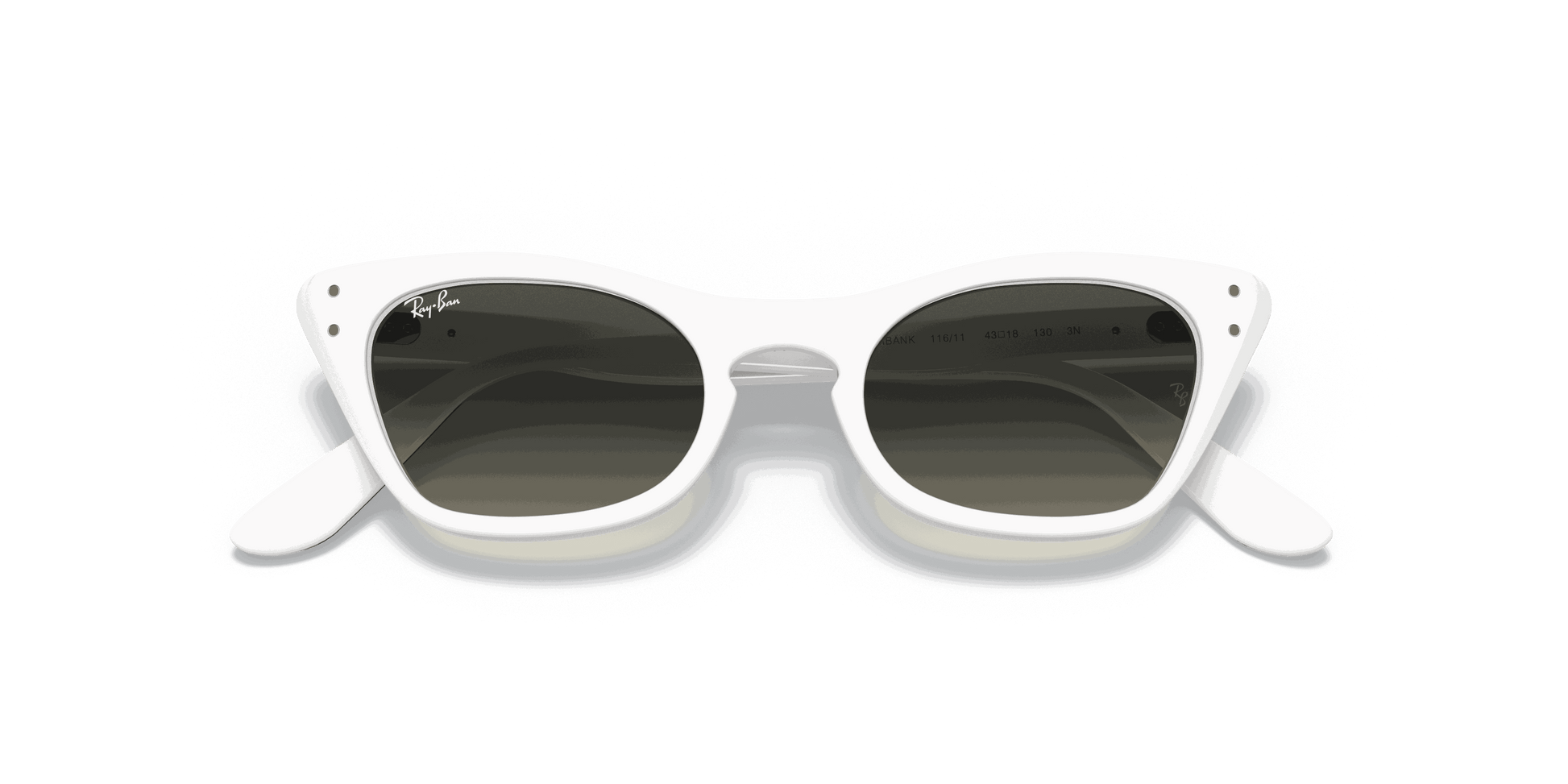 [Grey Gradient Lenses, Polished White Frame]