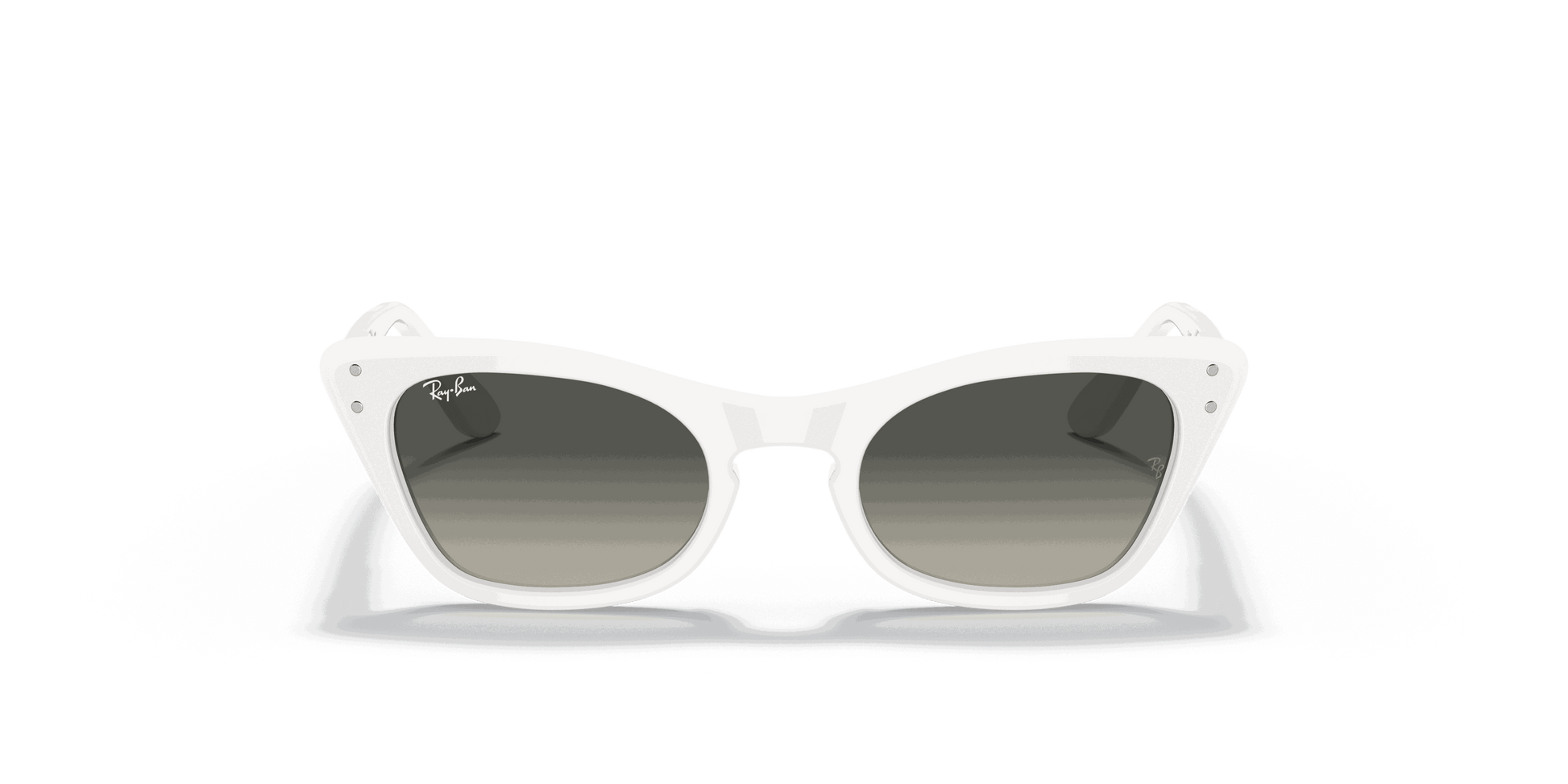 [Grey Gradient Lenses, Polished White Frame]