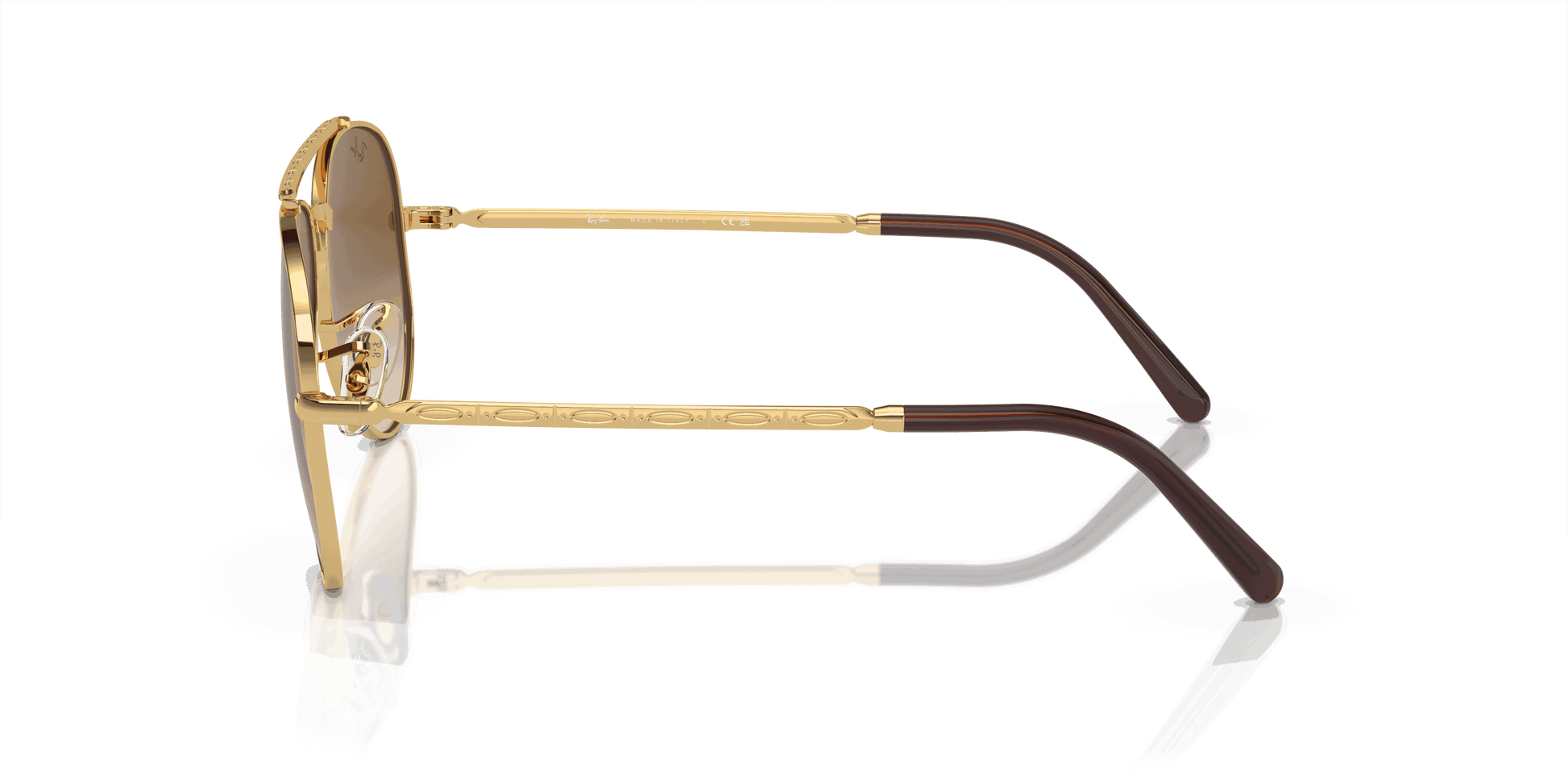 [Light Brown Lenses, Polished Arista Gold Frame]