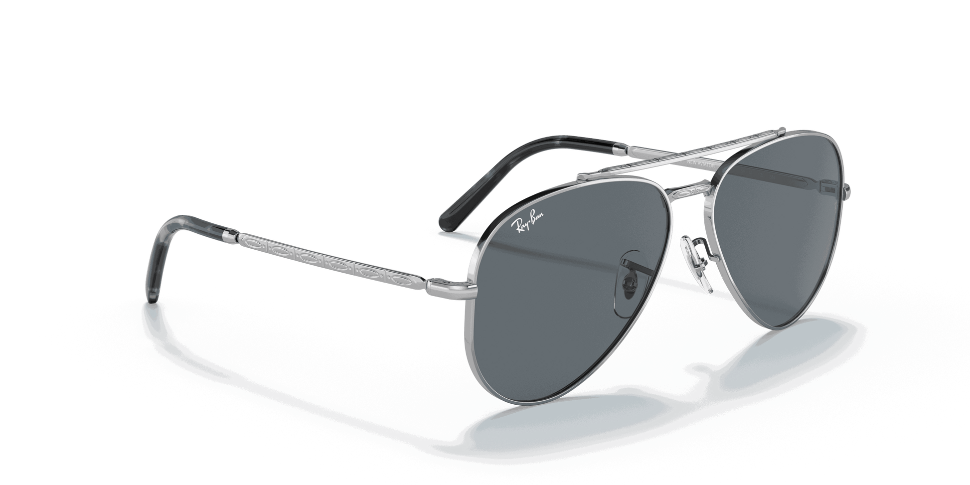 [Blue Lenses, Polished Silver Frame]