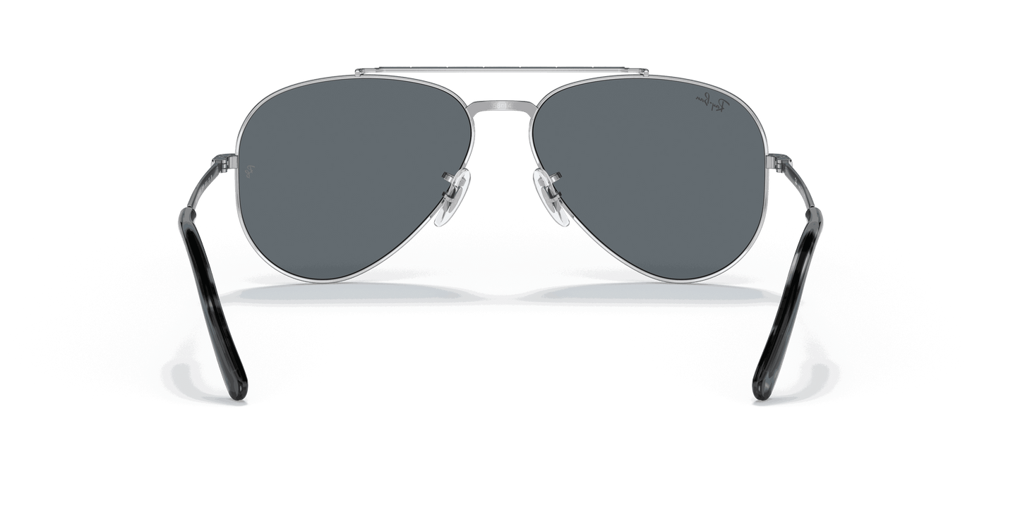[Blue Lenses, Polished Silver Frame]
