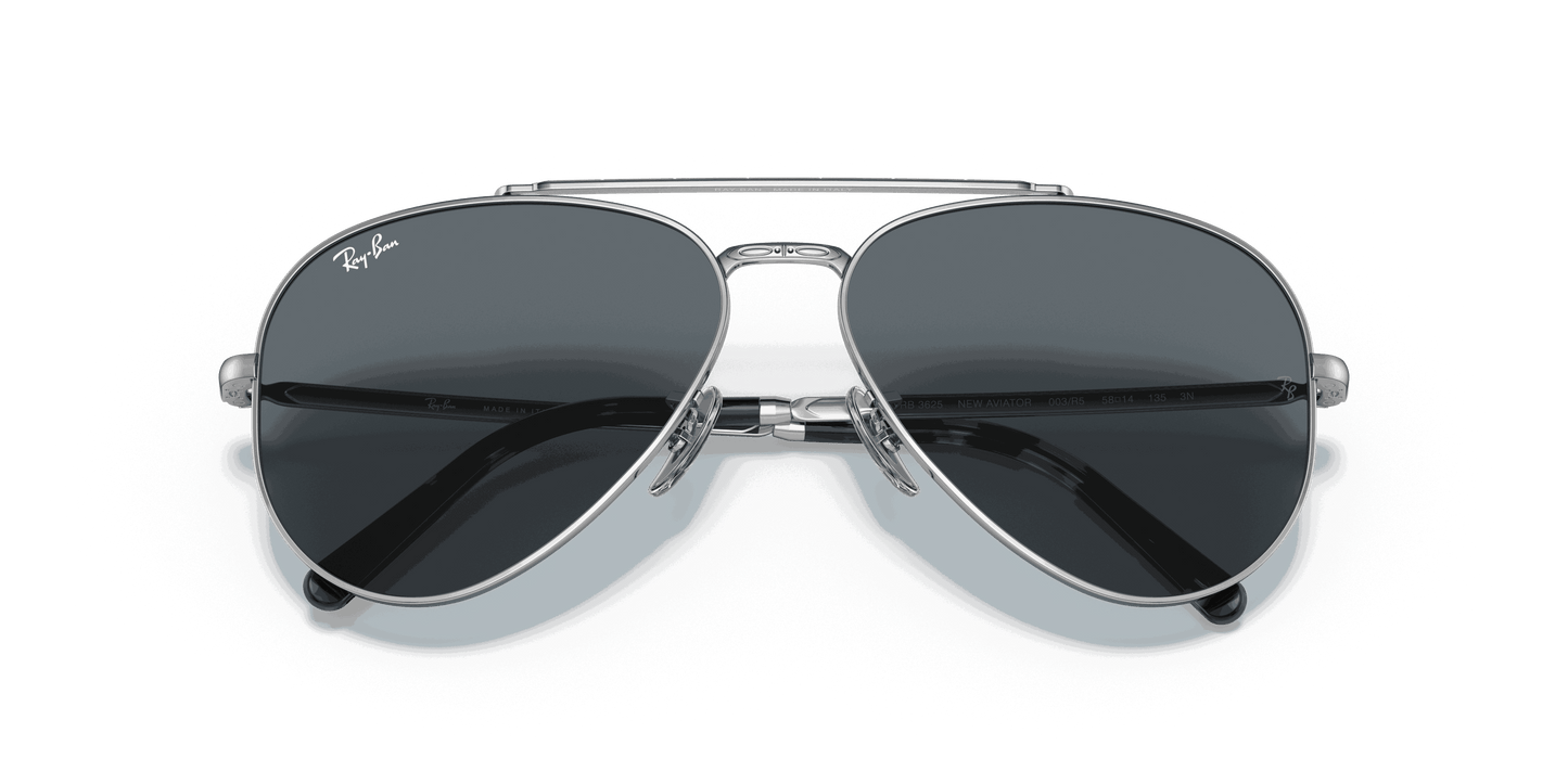 [Blue Lenses, Polished Silver Frame]