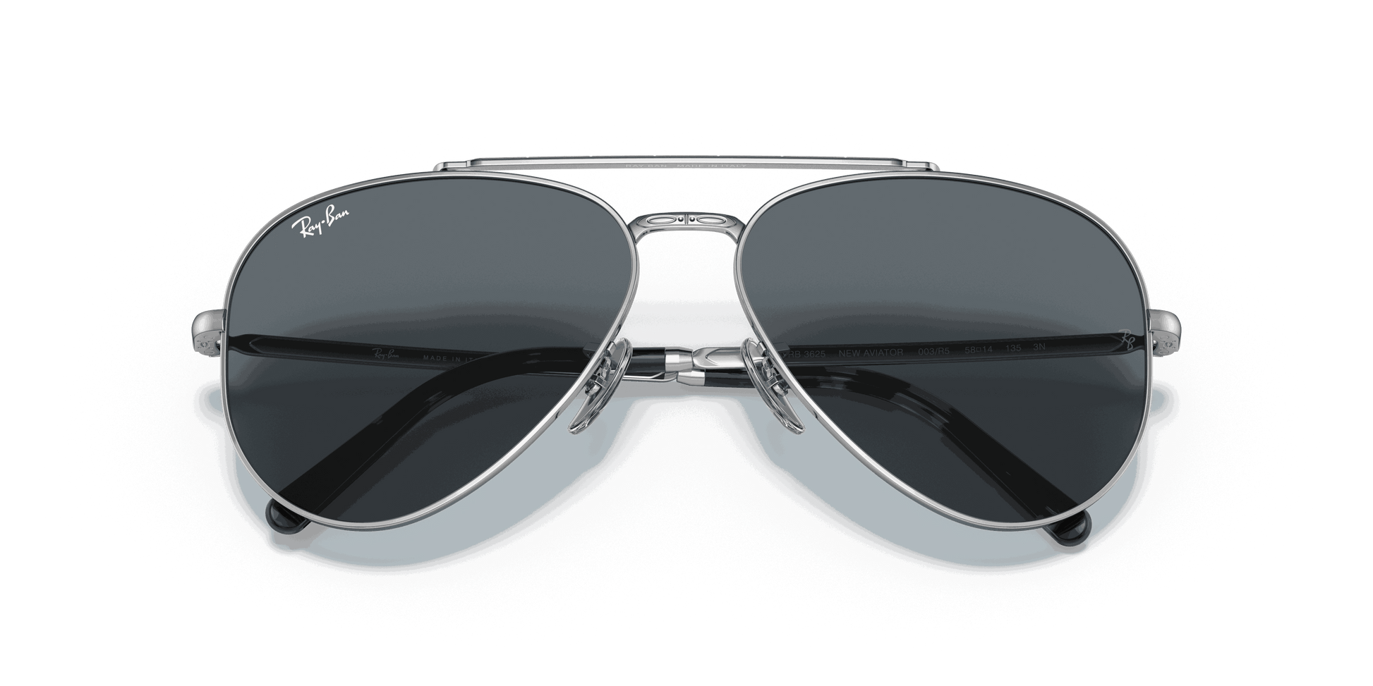 [Blue Lenses, Polished Silver Frame]