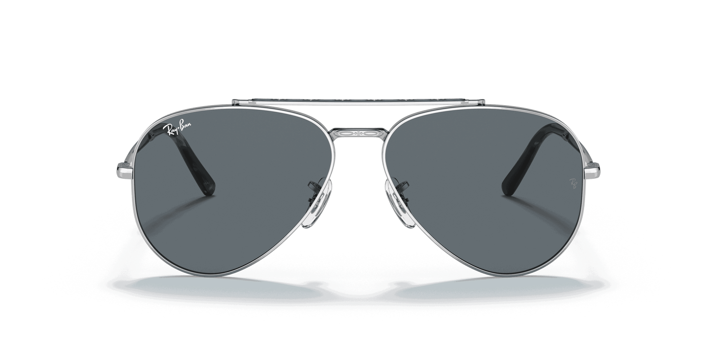 [Blue Lenses, Polished Silver Frame]