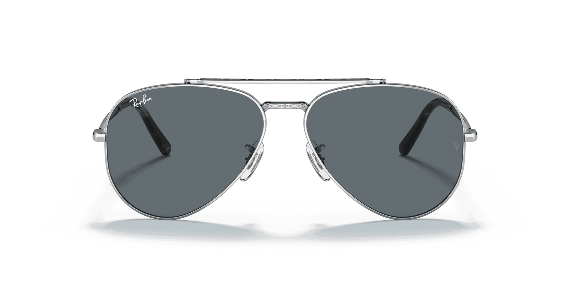 [Blue Lenses, Polished Silver Frame]