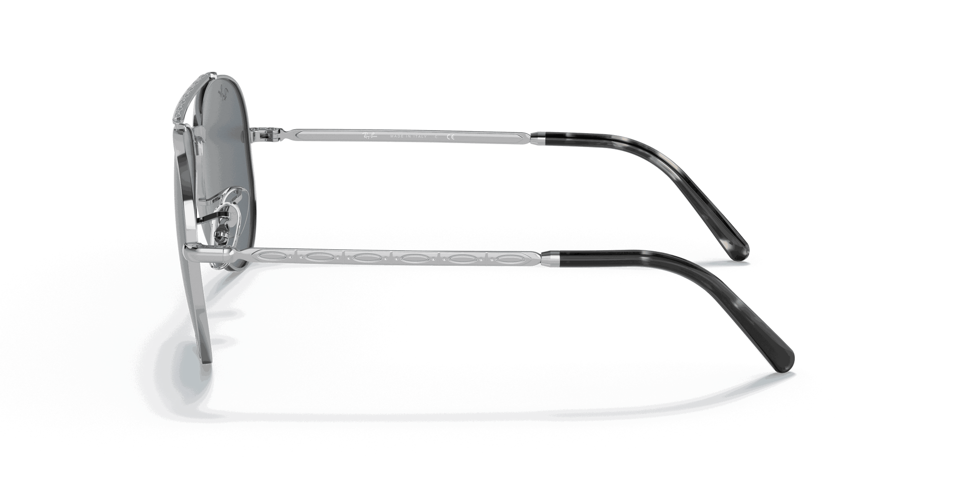 [Blue Lenses, Polished Silver Frame]