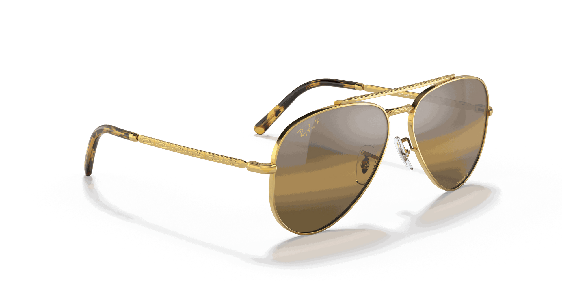 [Silver/Brown Lenses, Polished Gold Frame]