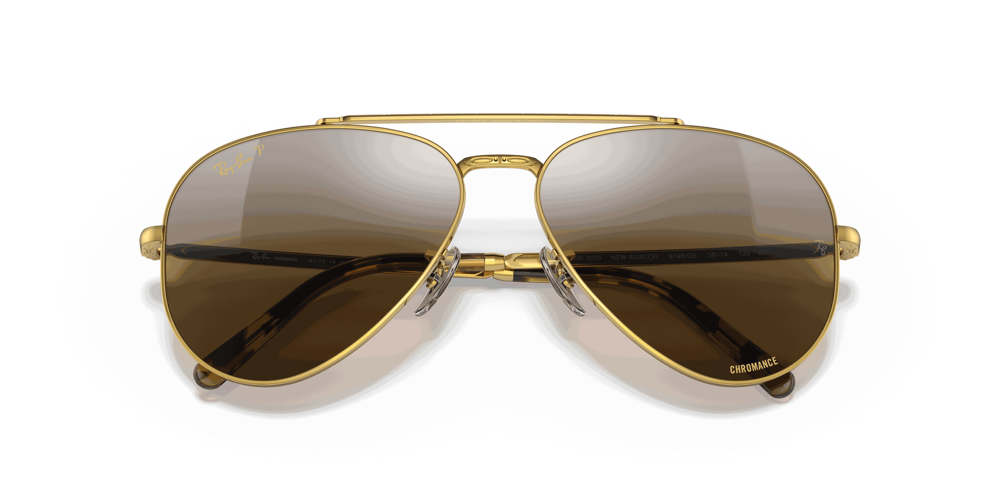 [Silver/Brown Lenses, Polished Gold Frame]