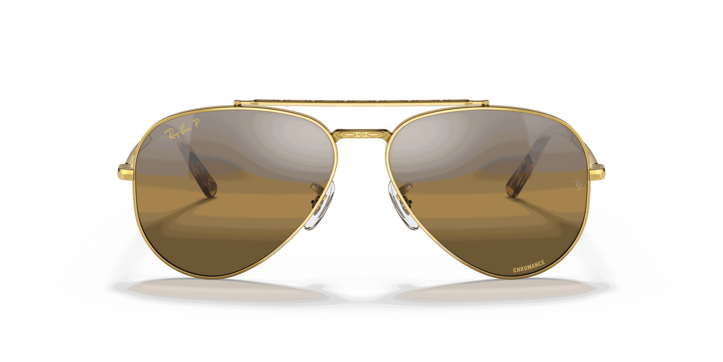[Silver/Brown Lenses, Polished Gold Frame]