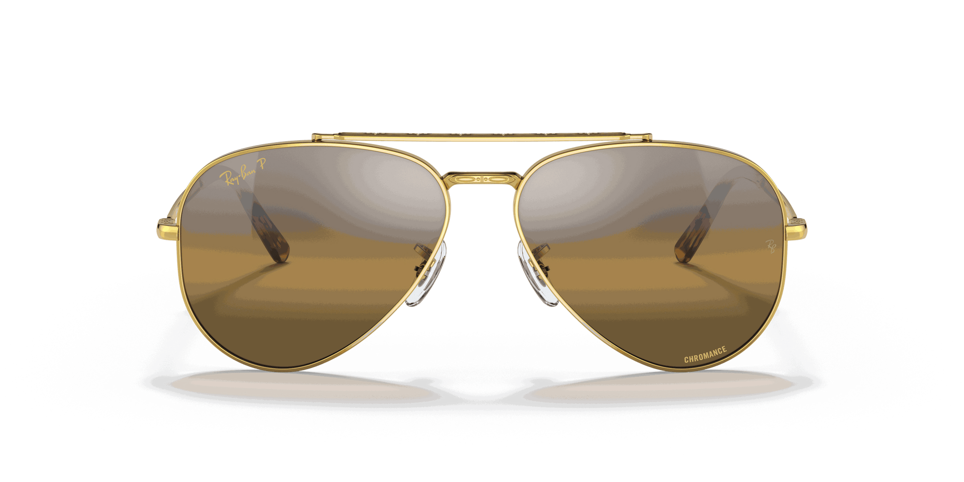 [Silver/Brown Lenses, Polished Gold Frame]