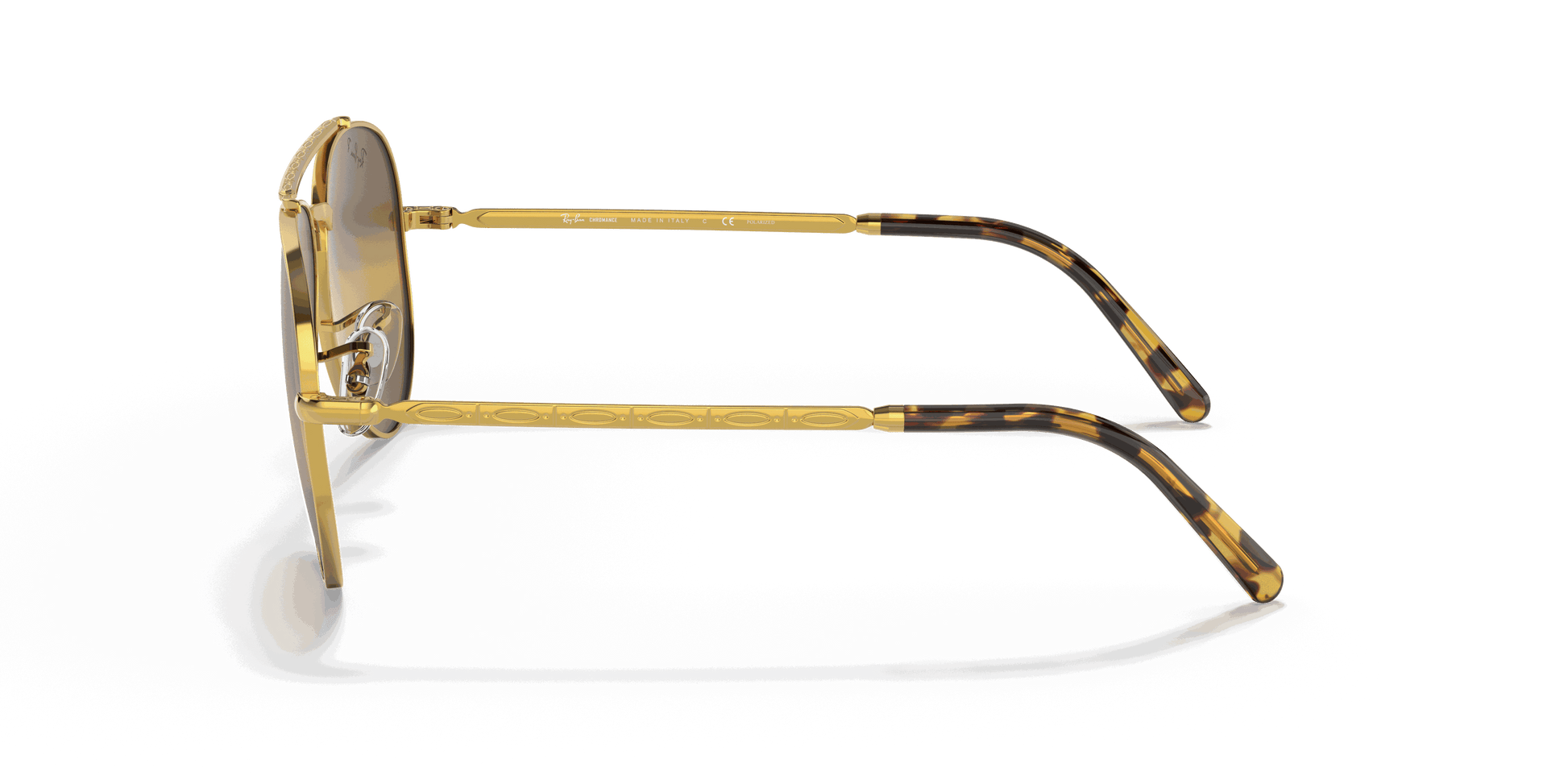 [Silver/Brown Lenses, Polished Gold Frame]
