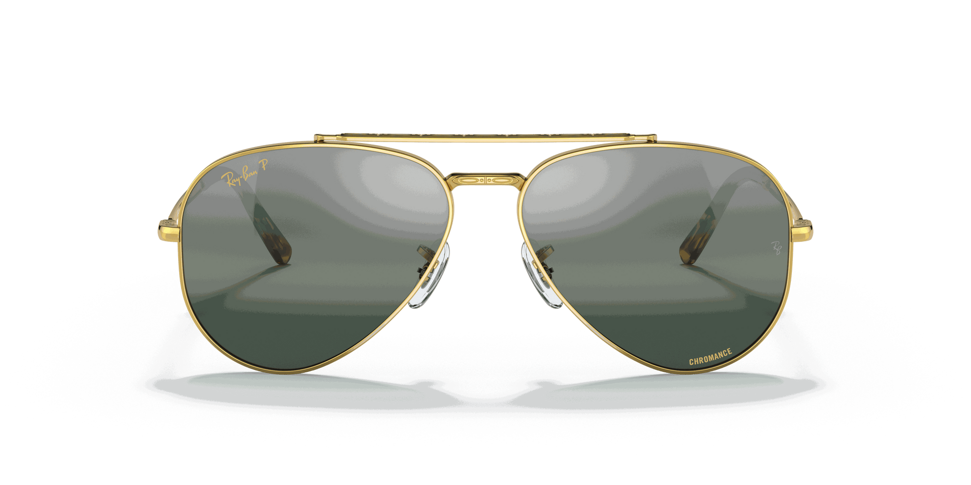 [Silver/Blue Lenses, Polished Gold Frame]