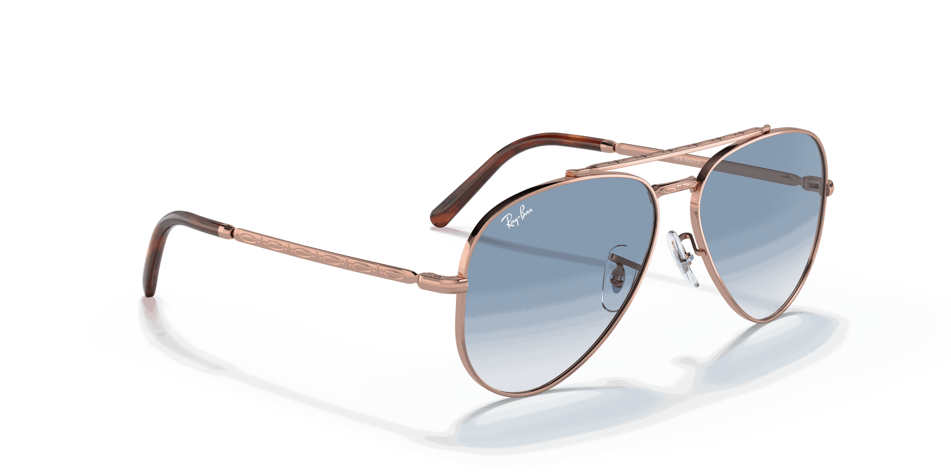 [Clear Blue Lenses, Polished Rose Gold Frame]
