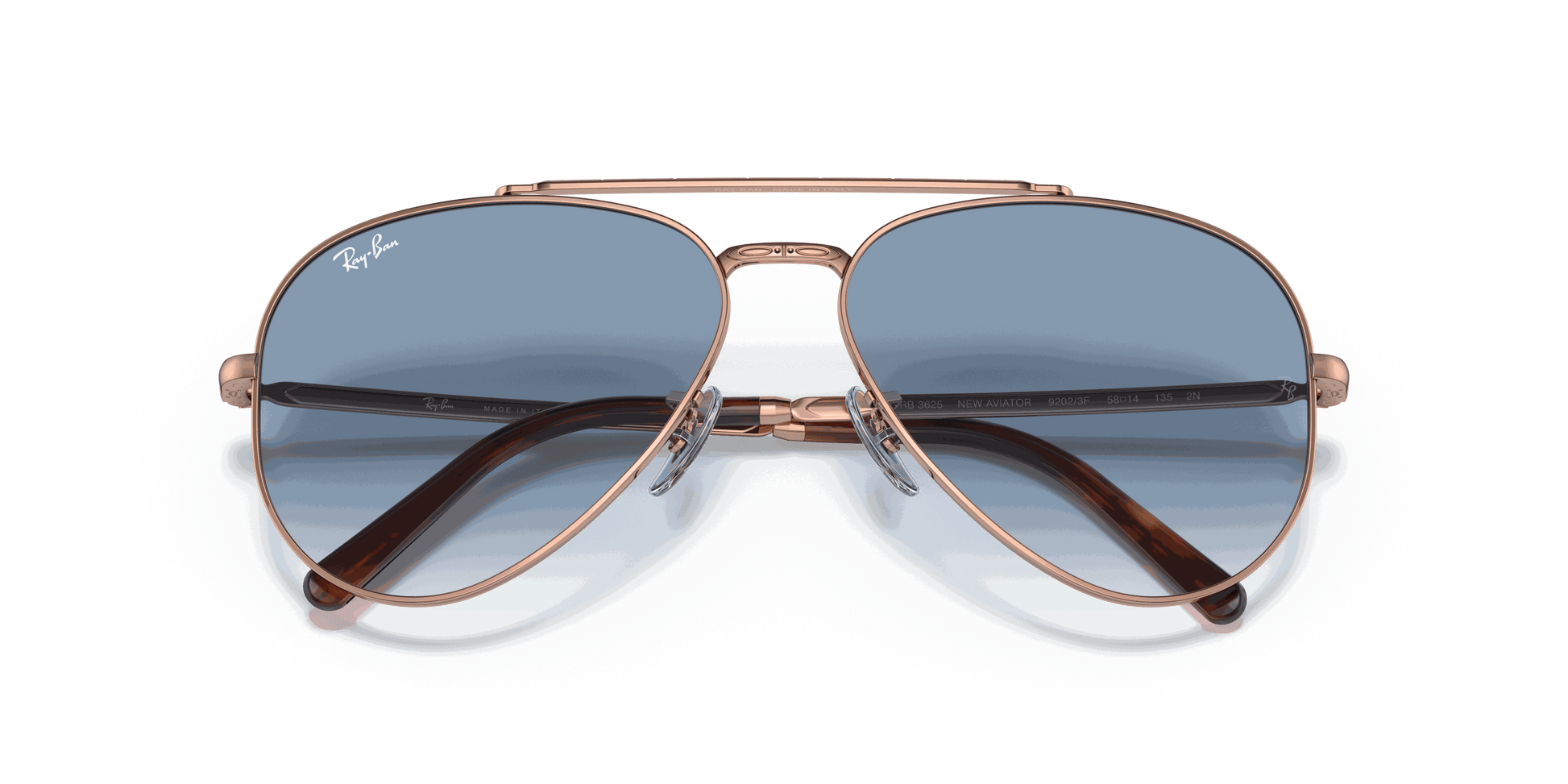 [Clear Blue Lenses, Polished Rose Gold Frame]