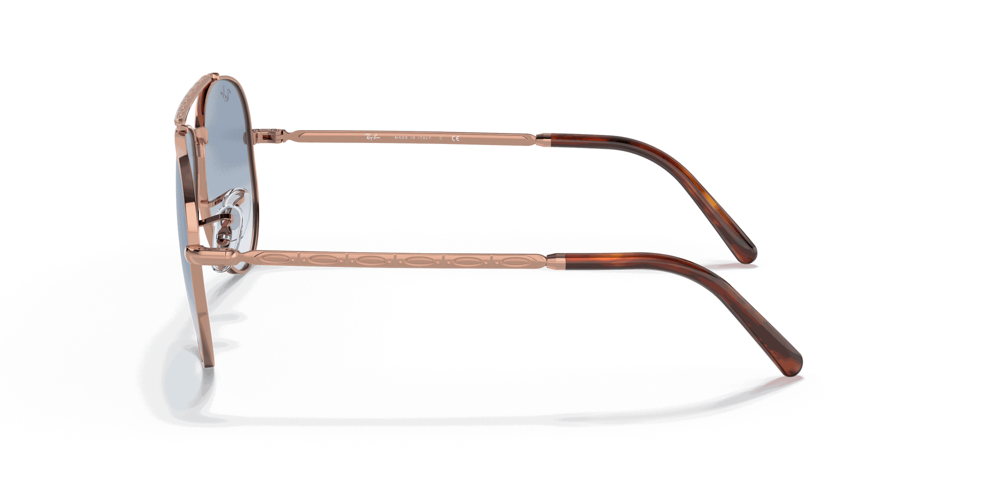 [Clear Blue Lenses, Polished Rose Gold Frame]