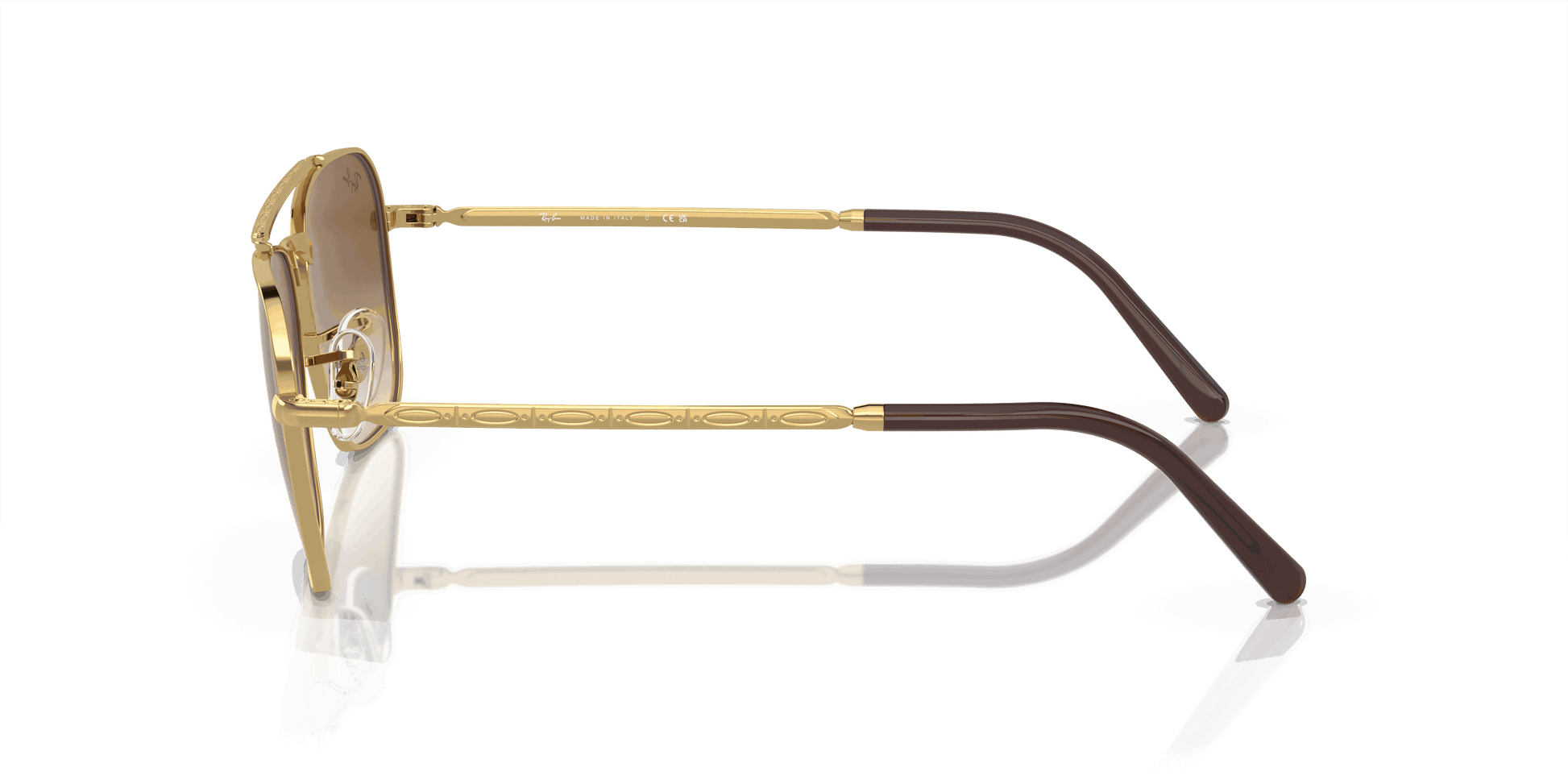 [Light Brown Lenses, Polished Arista Gold Frame]