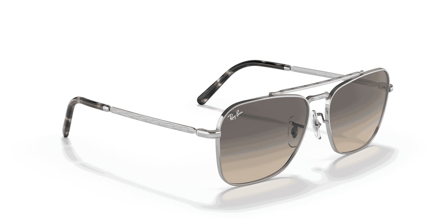 [Clear Gradient Grey Lenses, Polished Silver Frame]