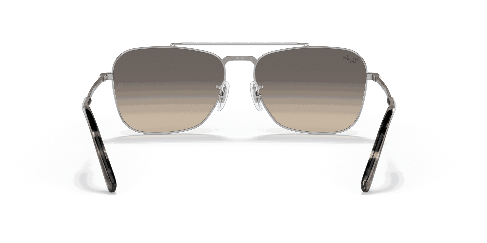 [Clear Gradient Grey Lenses, Polished Silver Frame]
