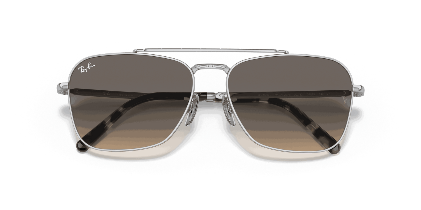 [Clear Gradient Grey Lenses, Polished Silver Frame]