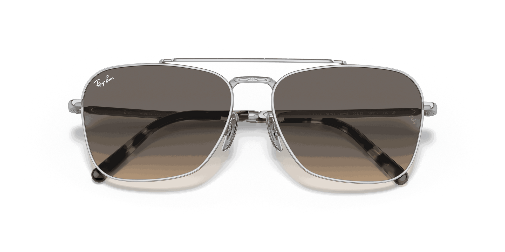 [Clear Gradient Grey Lenses, Polished Silver Frame]