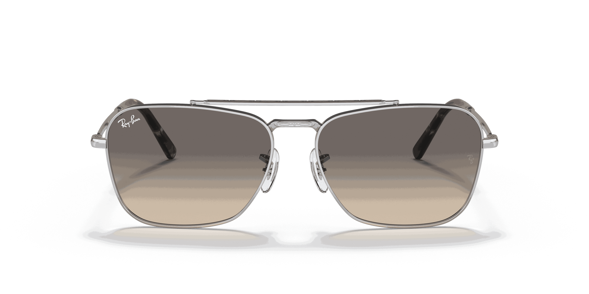 [Clear Gradient Grey Lenses, Polished Silver Frame]