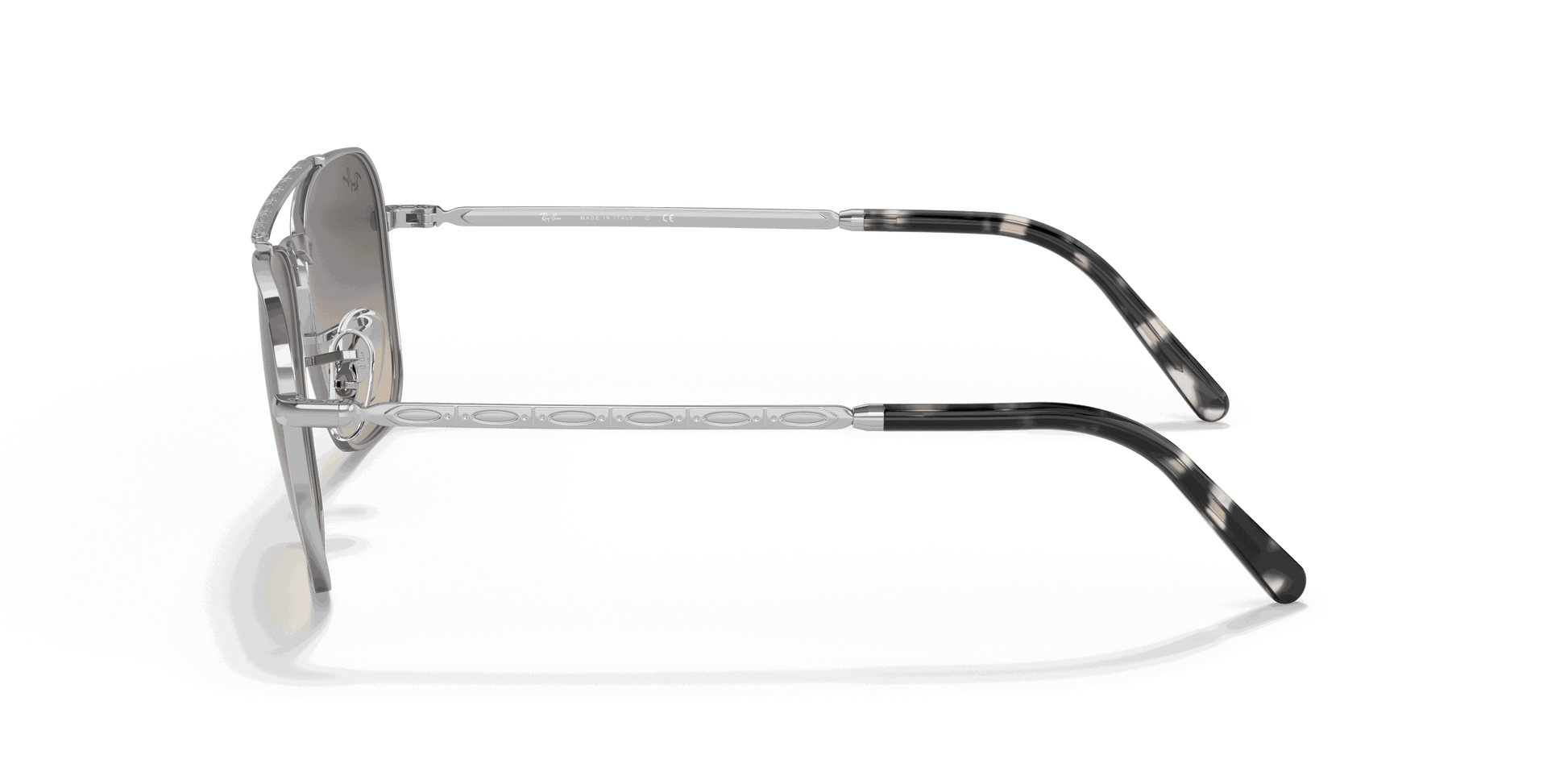 [Clear Gradient Grey Lenses, Polished Silver Frame]