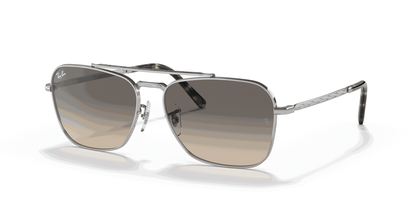 [Clear Gradient Grey Lenses, Polished Silver Frame]