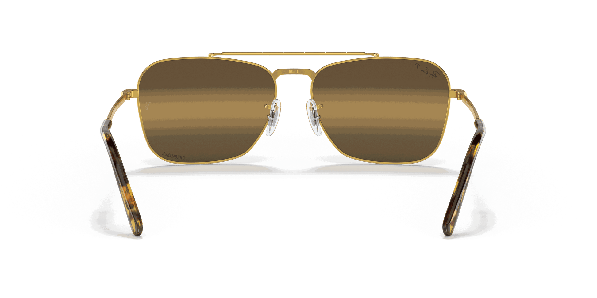 [Silver/Brown Lenses, Polished Gold Frame]