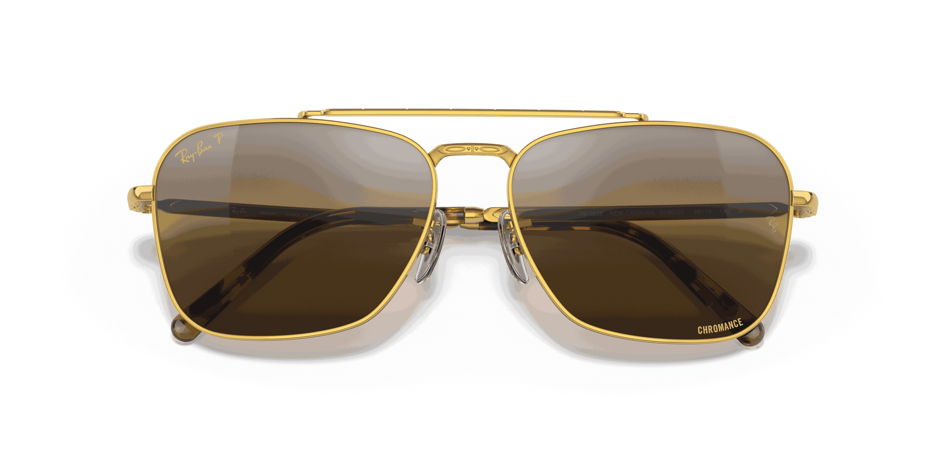 [Silver/Brown Lenses, Polished Gold Frame]