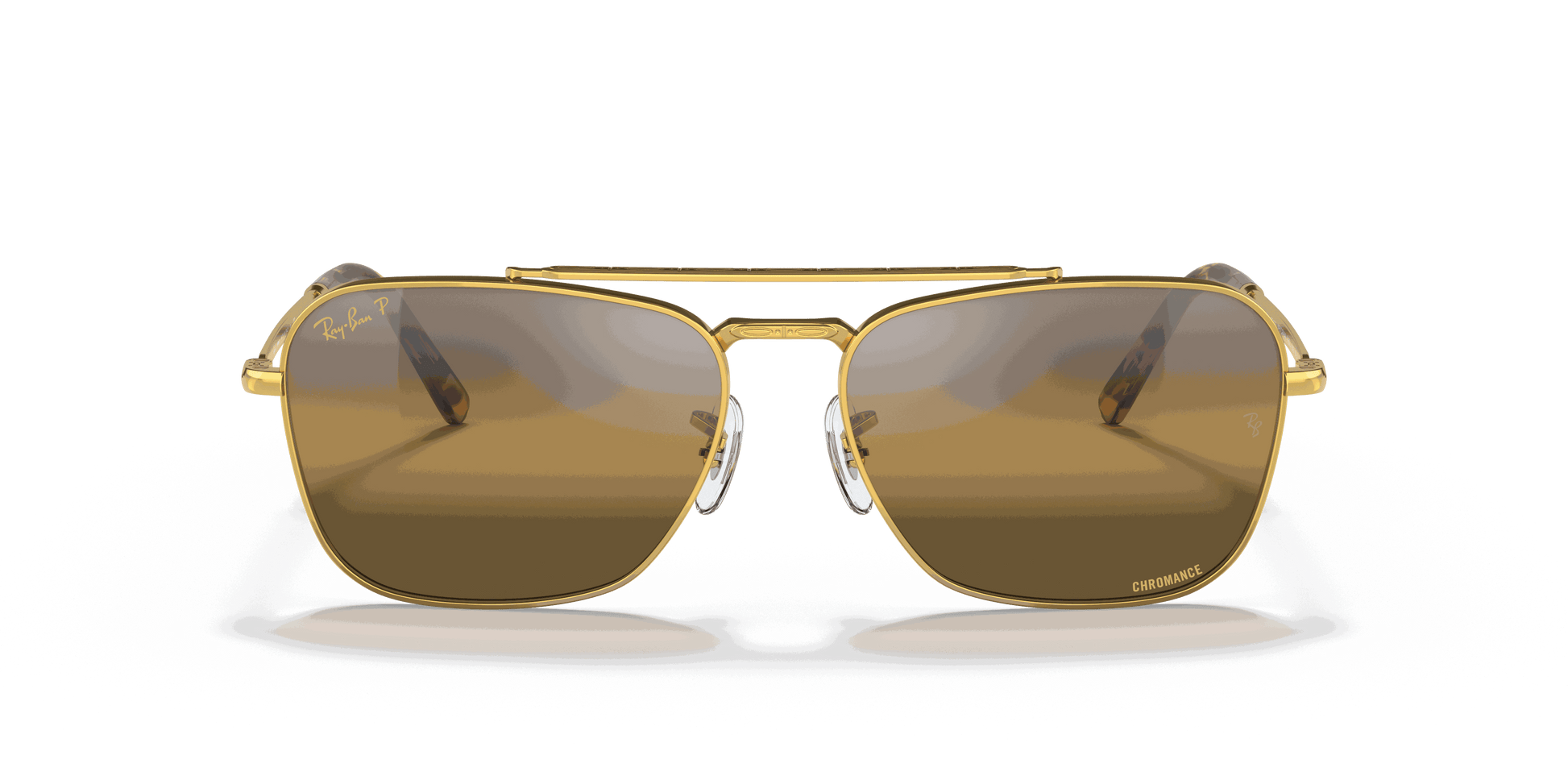[Silver/Brown Lenses, Polished Gold Frame]