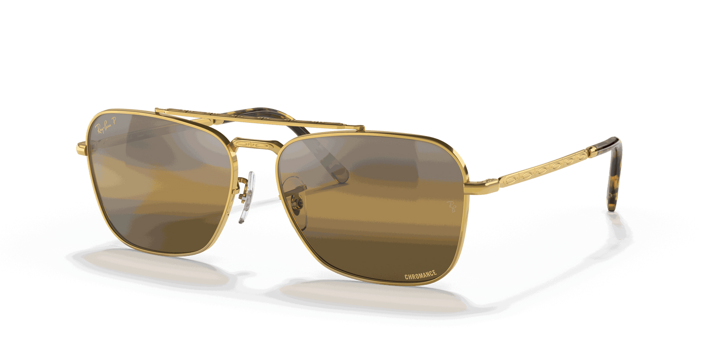 [Silver/Brown Lenses, Polished Gold Frame]