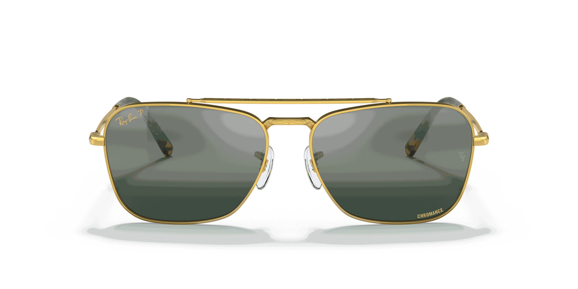 [Silver/Blue Lenses, Polished Gold Frame]