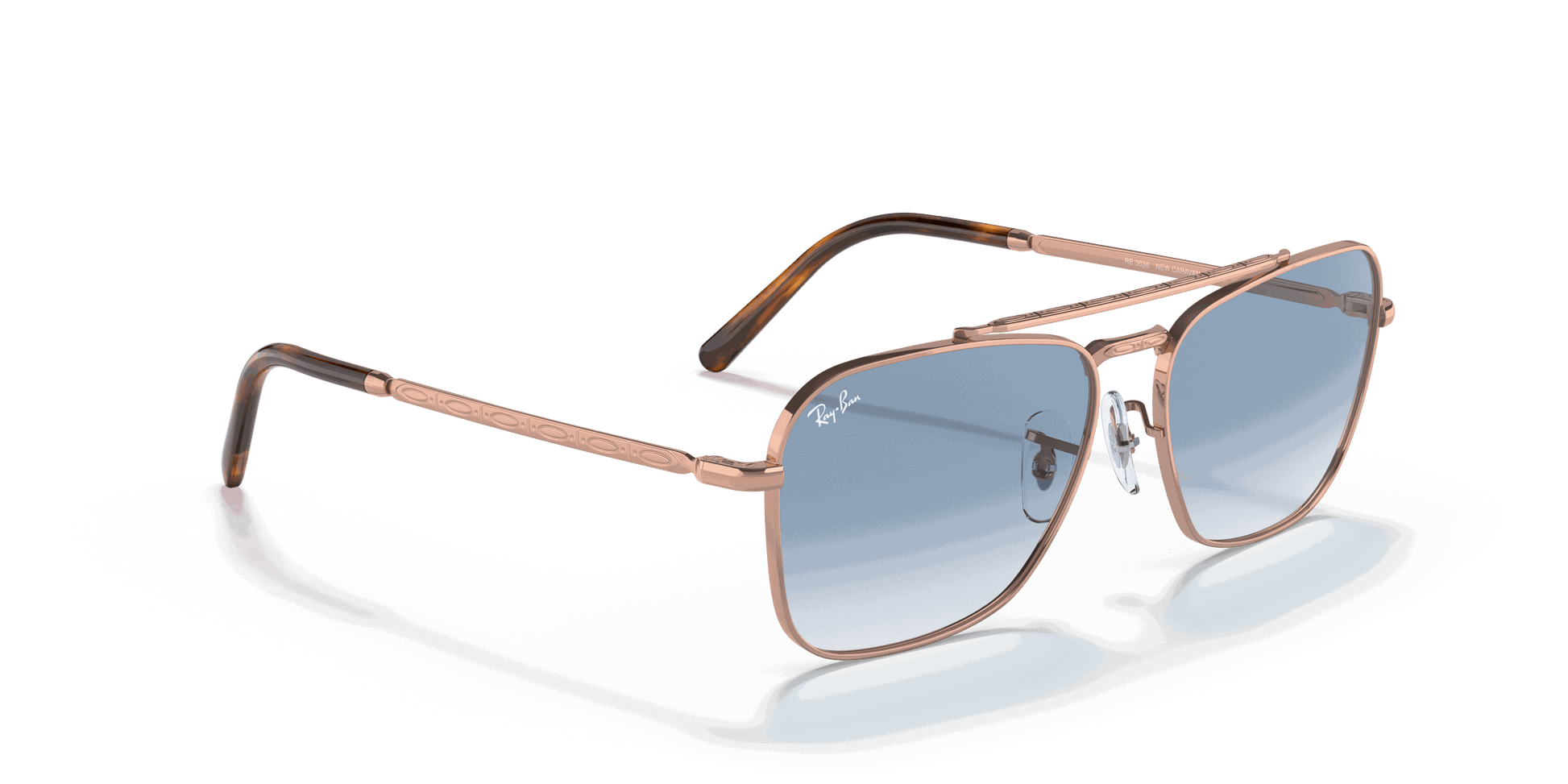 [Light Blue Lenses, Polished Rose Gold Frame]