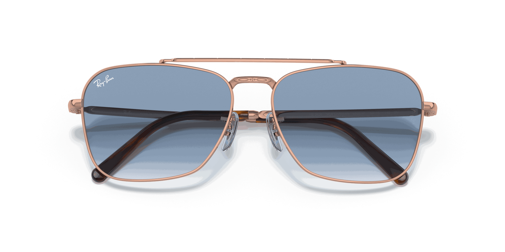 [Light Blue Lenses, Polished Rose Gold Frame]