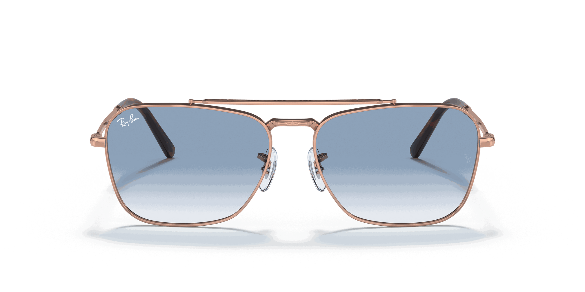 [Light Blue Lenses, Polished Rose Gold Frame]
