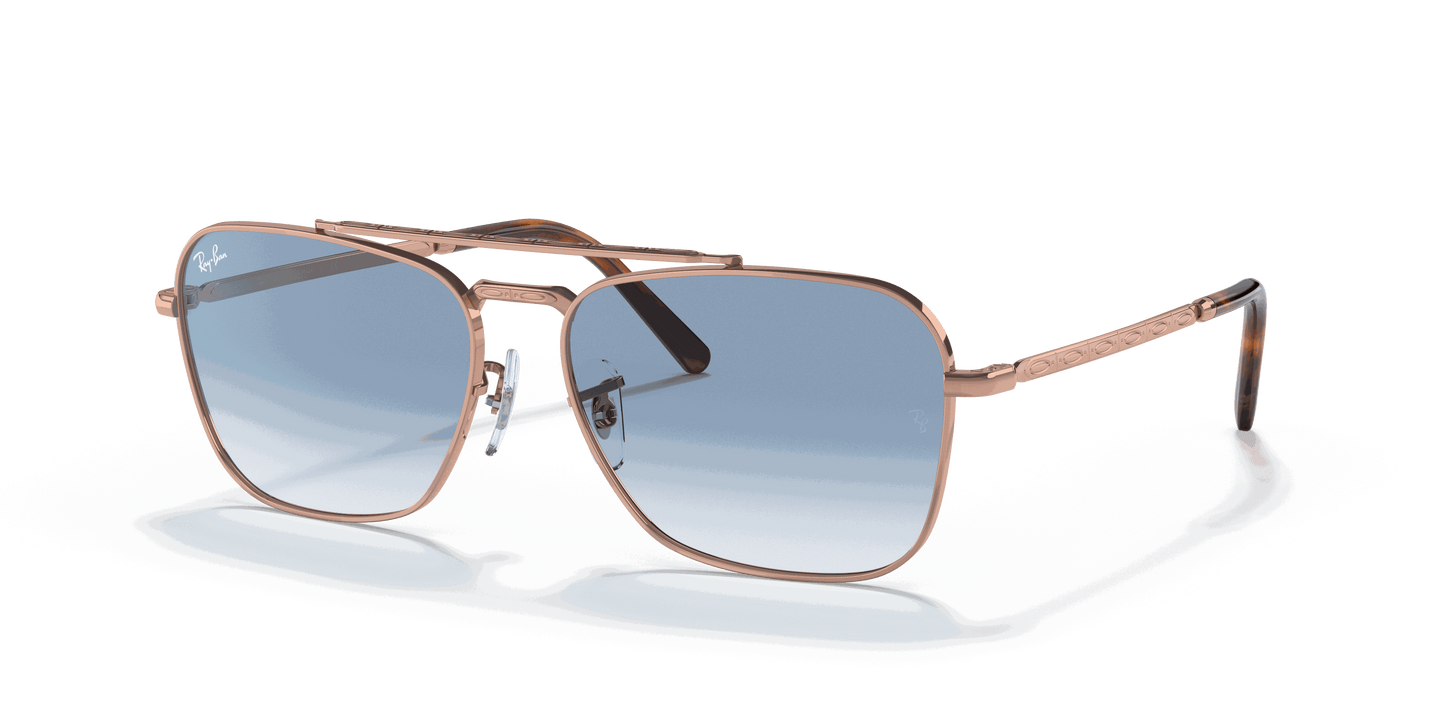 [Light Blue Lenses, Polished Rose Gold Frame]