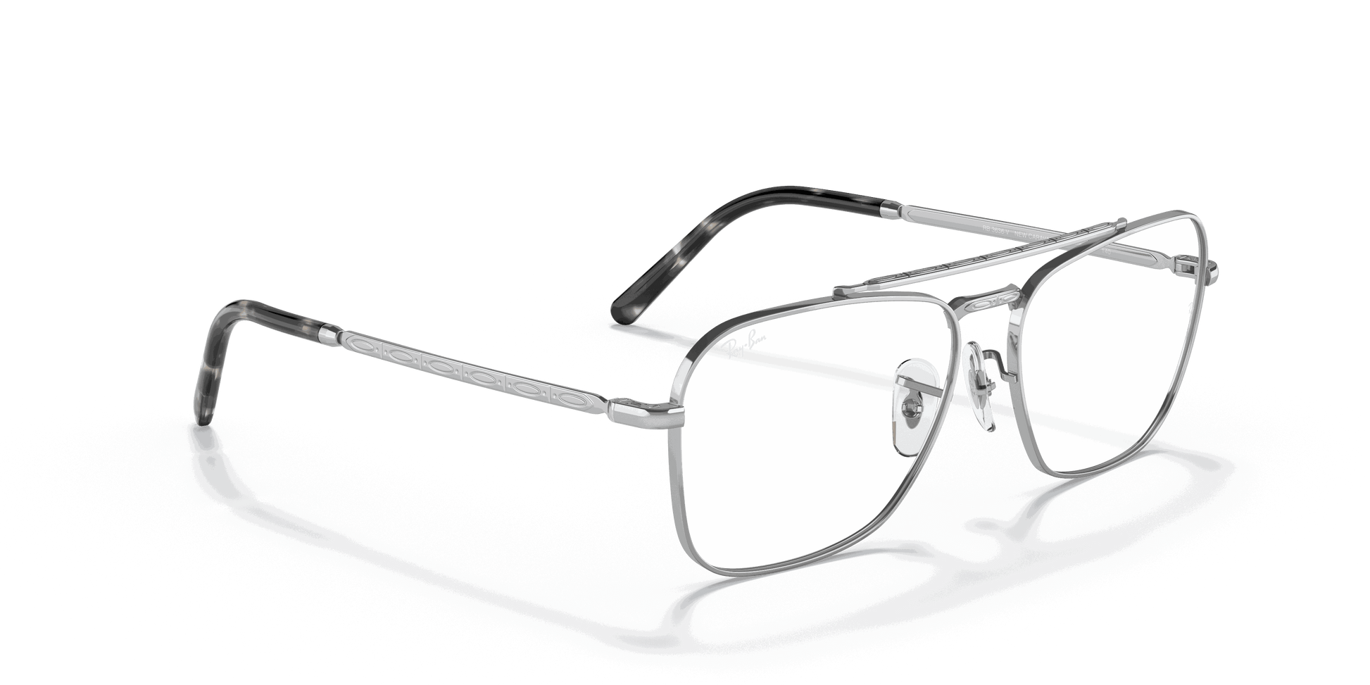 [Clear Lenses, Polished Silver Frame]