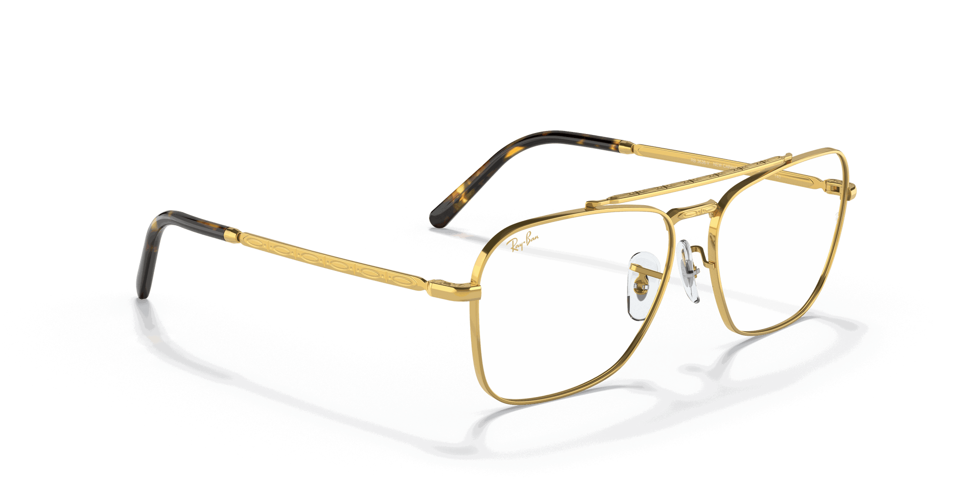 [Clear Lenses, Polished Gold Frame]