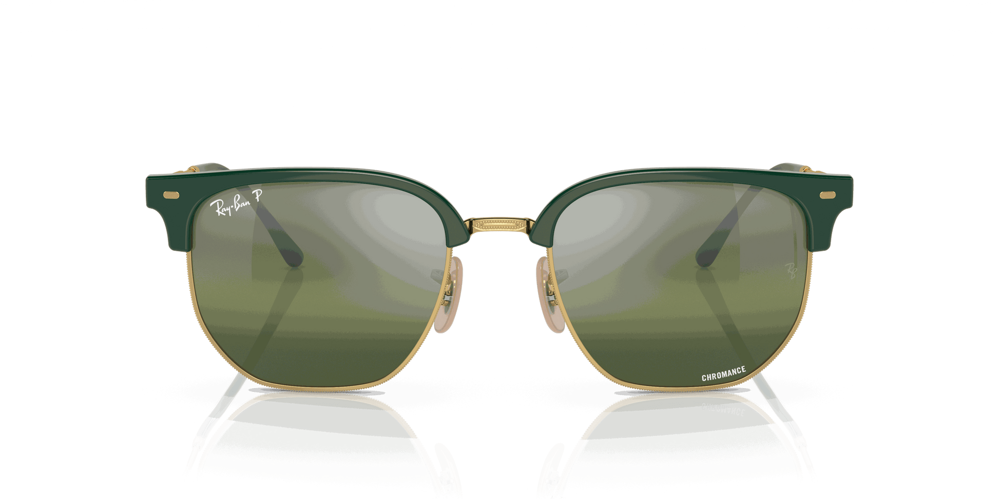[Silver Lenses, Polished Green On Gold Frame]
