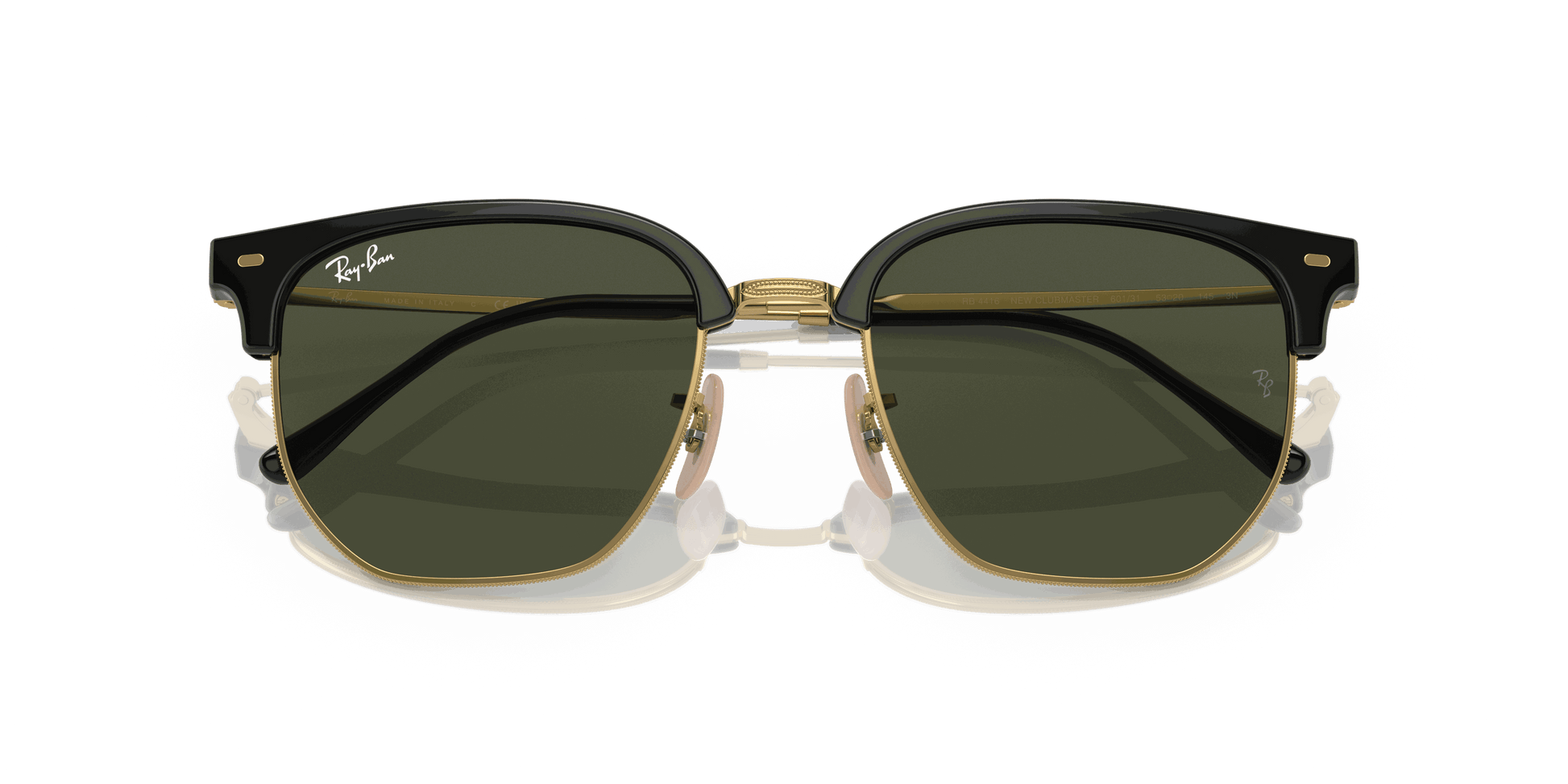 [Green Lenses, Polished Black On Gold Frame]