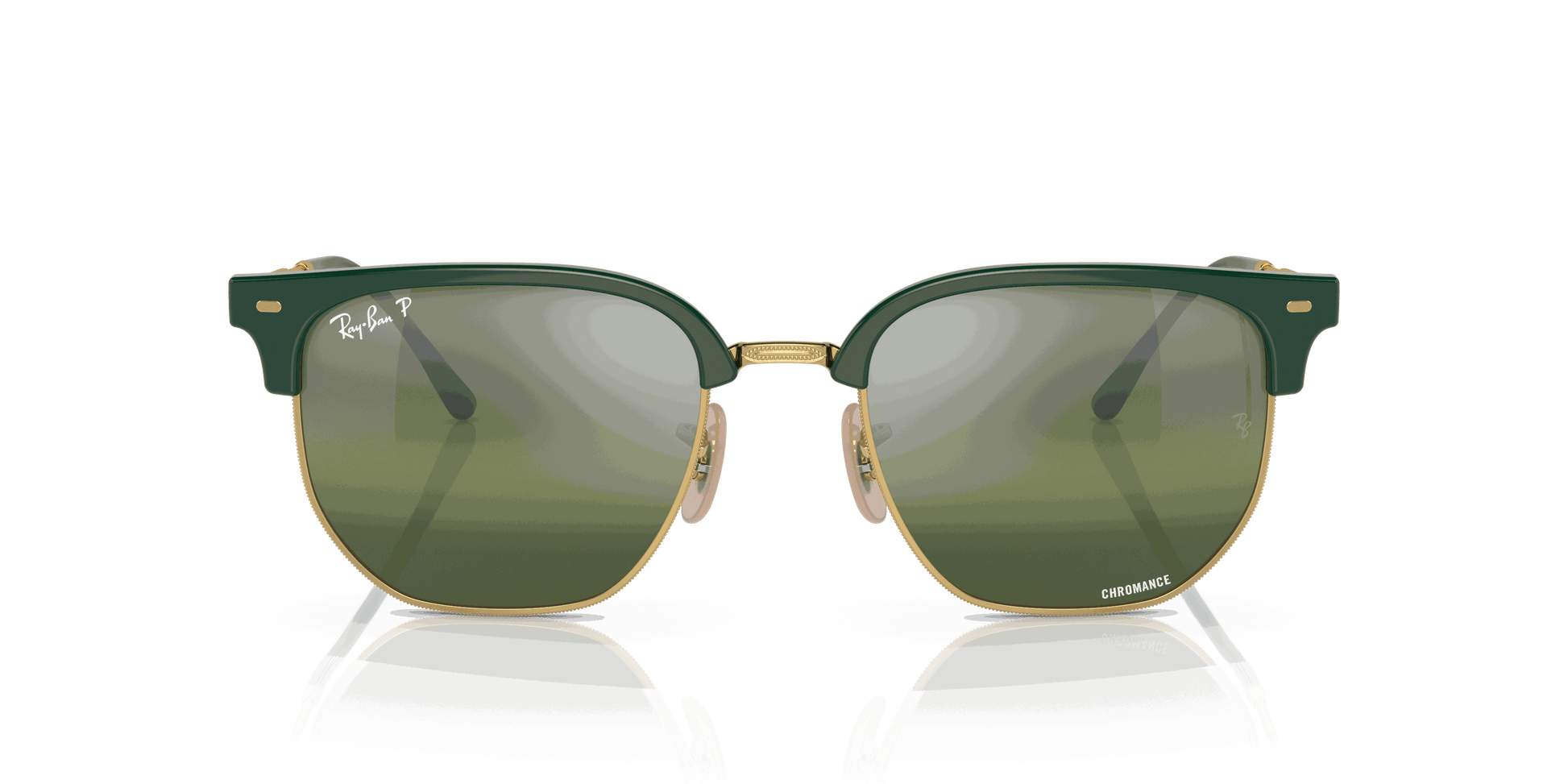 [Silver/Green Lenses, Polished Green On Gold Frame]