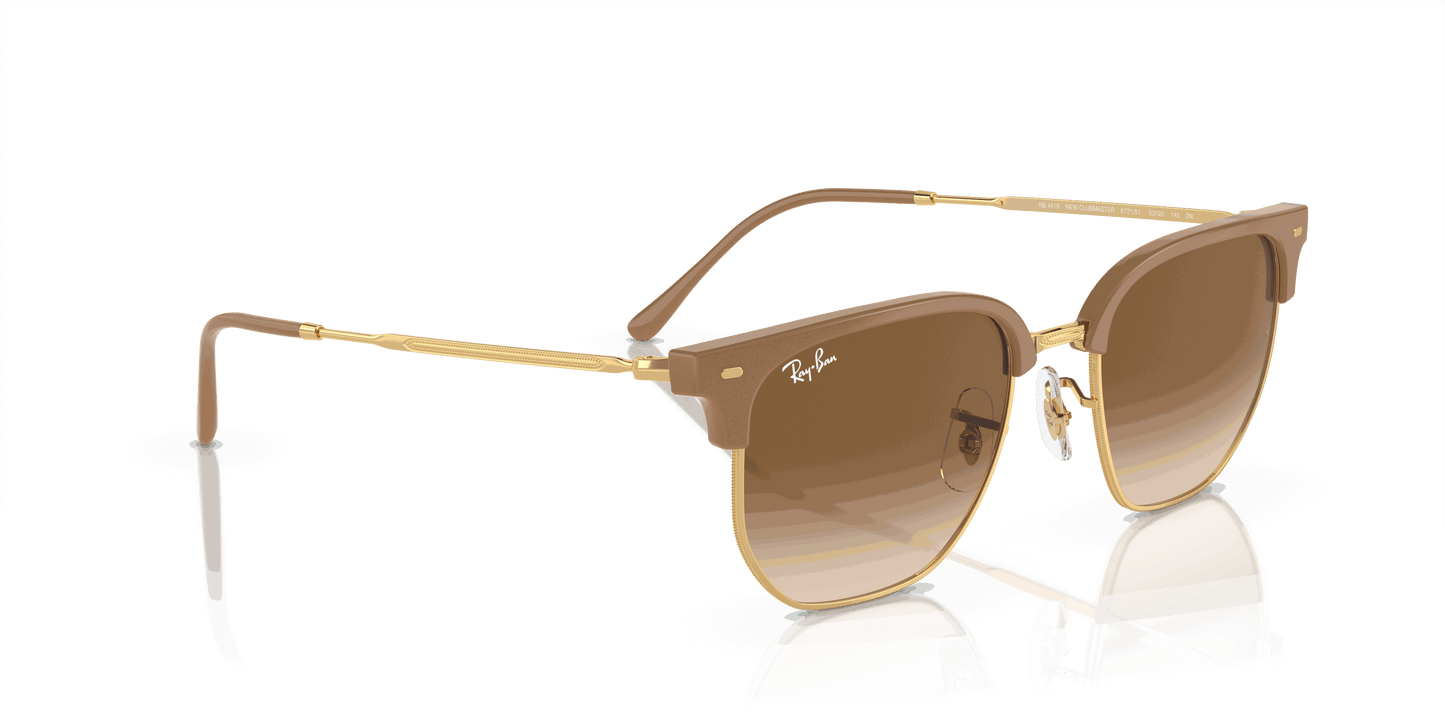 [Light Brown Lenses, Polished Beige On Gold Frame]