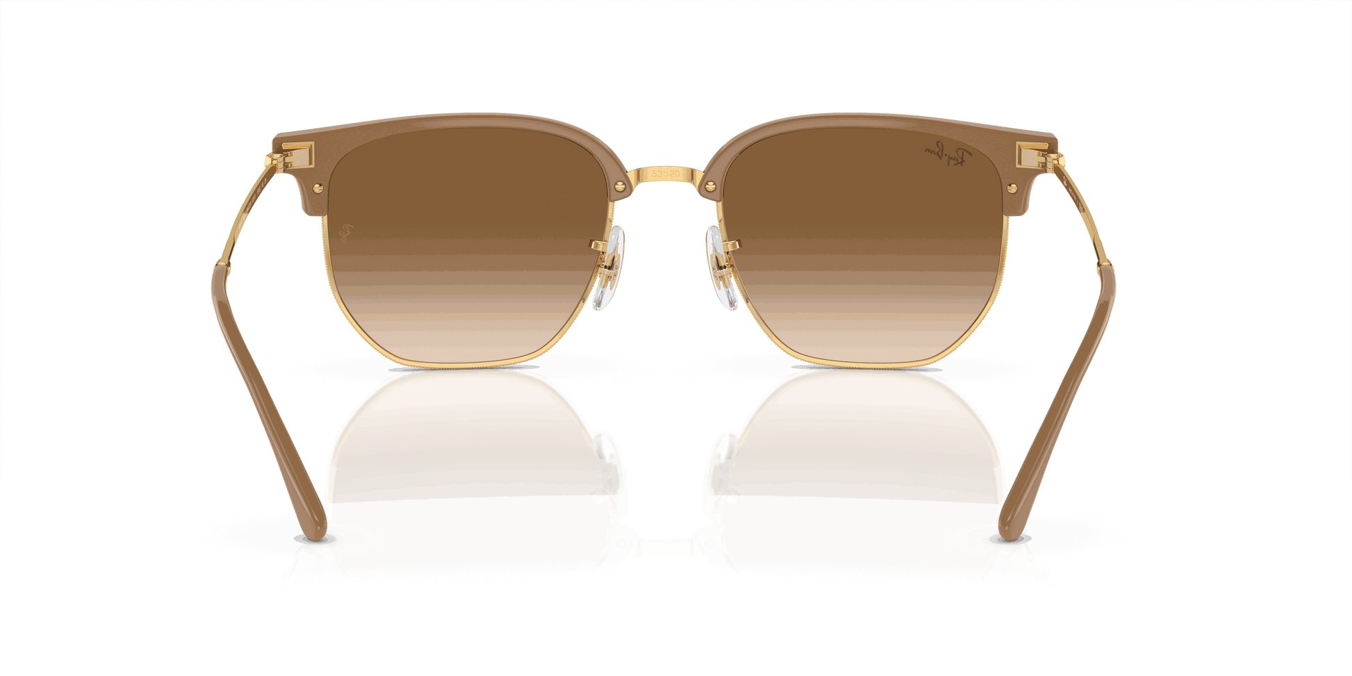 [Light Brown Lenses, Polished Beige On Gold Frame]