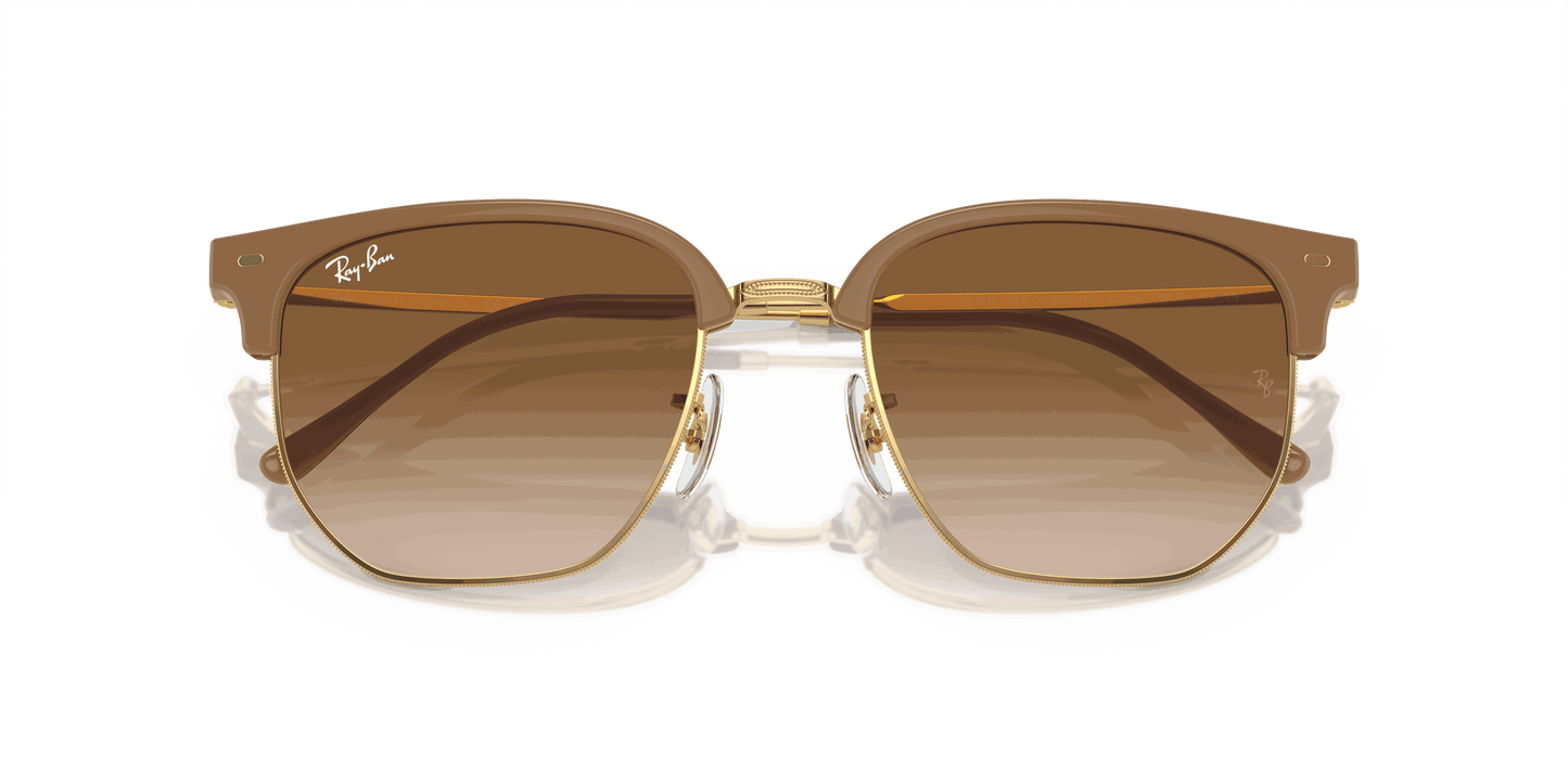 [Light Brown Lenses, Polished Beige On Gold Frame]